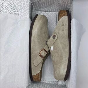 Birkenstock men grey and brown clogs size 10.5US